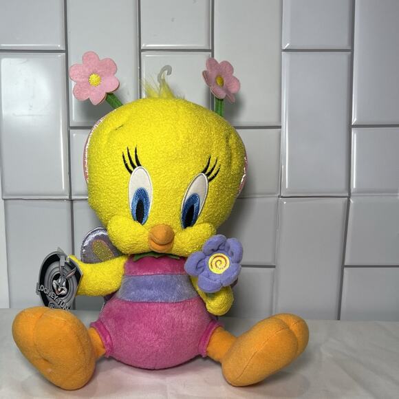 Tweety Bird Springtime Butterfly Plush Looney Tunes 9" Stuffed New With Tag Rare - Picture 1 of 8